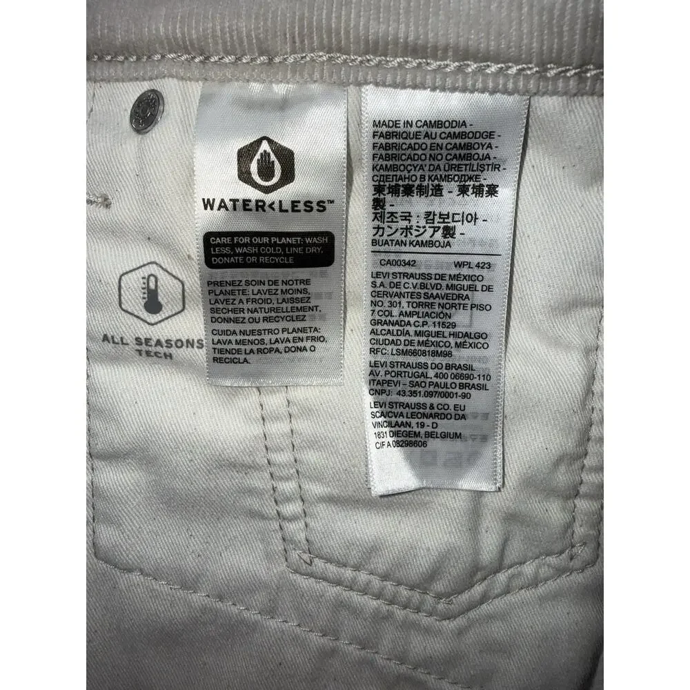 Levis 511 Premium Slim Fit Corduroy Pants Color beige Men’s 33x32